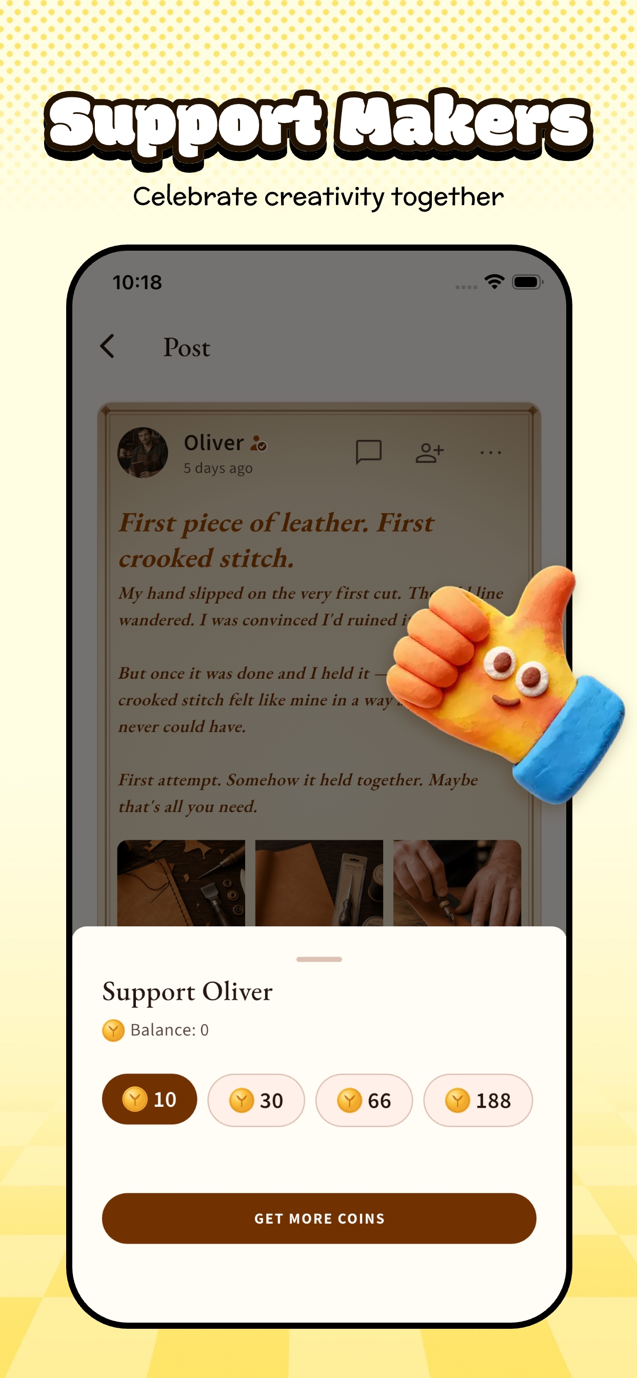 Support makers screen